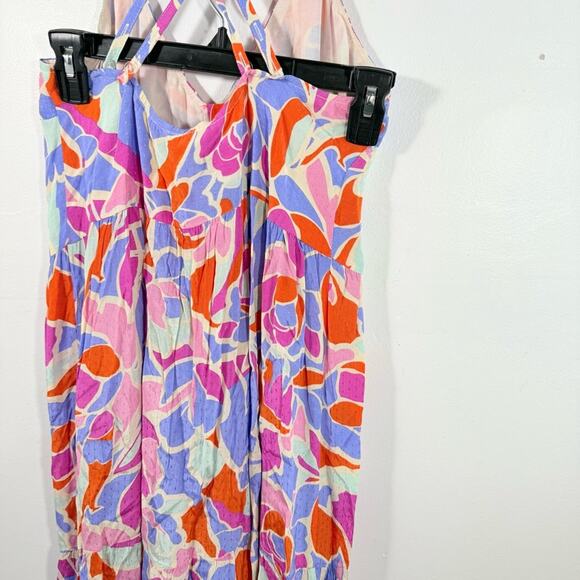 FRNCH Paris Amande Multicolor Geometric Maxi Tiered Textured Dress Small - Picture 14 of 16